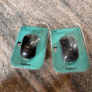 Logitech M185 Wireless Mouse set of 2 - Black
